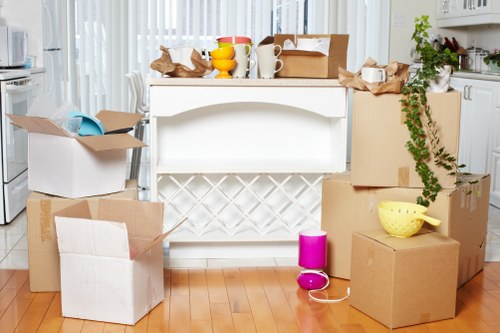 Packed belongings ready for unloading into a new home