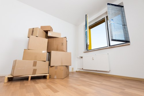 Household items prepared for a Canonbury flat move