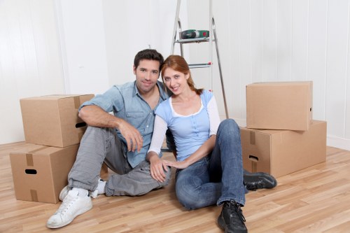 Careful loading of boxed office contents for a Canonbury commercial move